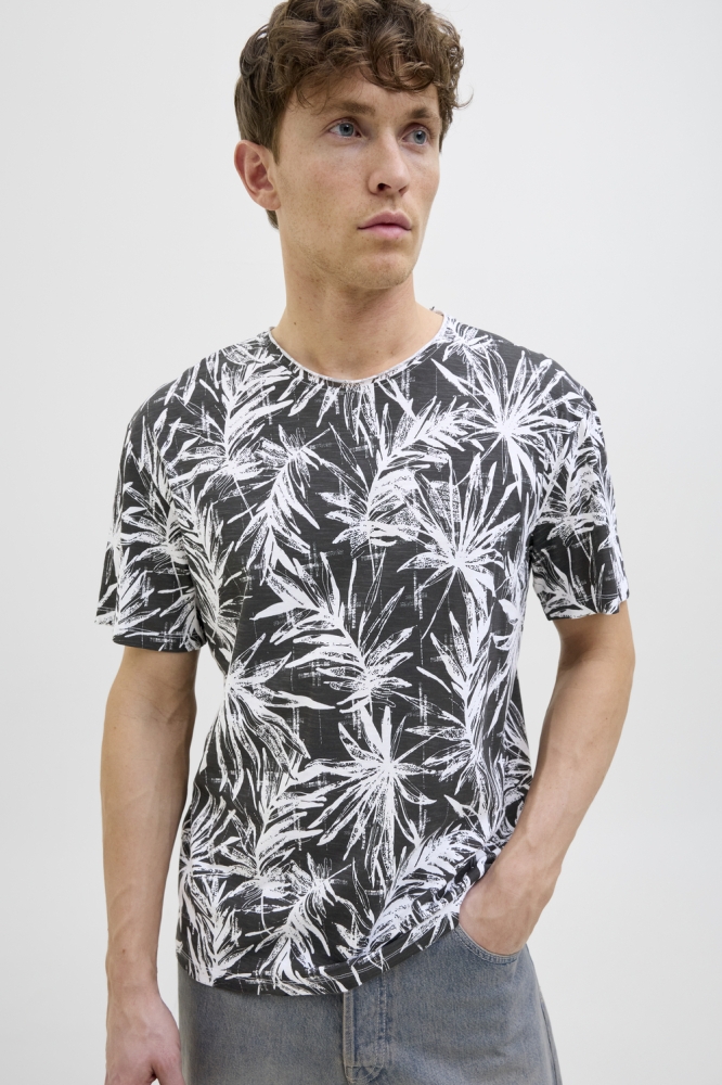 JJEBRYAN AOP TEE S/S O-NECK NOOS 12268126 Black